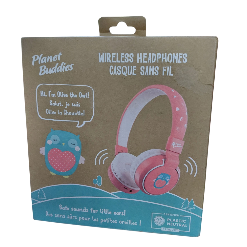 Planet Buddies Olive The Owl Wireless Kids Pink Headphones NIB